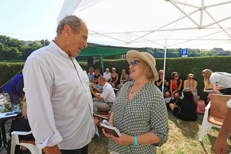 Michael Krueger and Agi Mishol, German and Israeli poets, Days of poetry and wine 2018. / Photo: Andrej Petelinšek