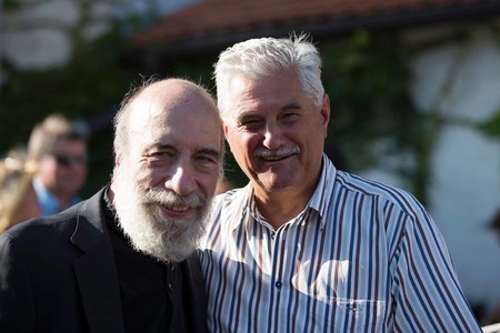 Raúl Zurita and Andrej Brvar, Chilean and Slovene poets, Days of poetry and wine 2017. / Photo: Matej Pušnik