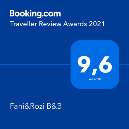 Fani&Rozi B&B prejel Bookingovo priznanje Traveller Review Award 2021!